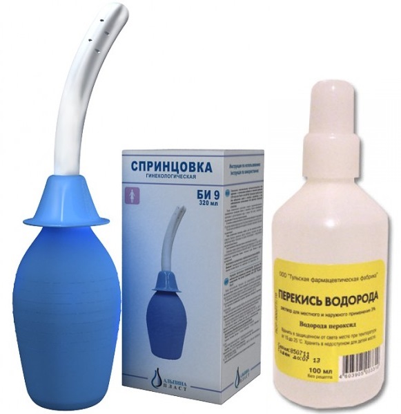 Спринцевание перекисью